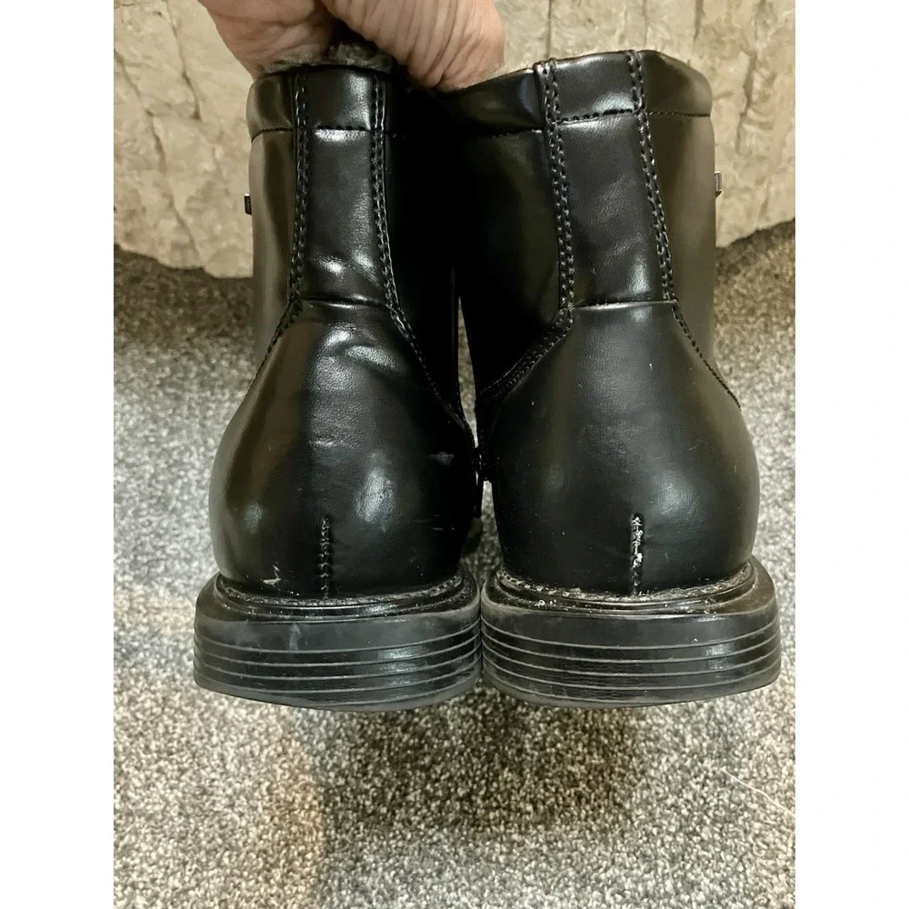 DEXTER Size 10 Mens Black Fur Lined Square Toe Dapper Snow Shoe Boots Waterproof